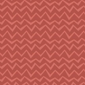 pump up the volume - coral - Irregular zigzag stripes in warm coral red