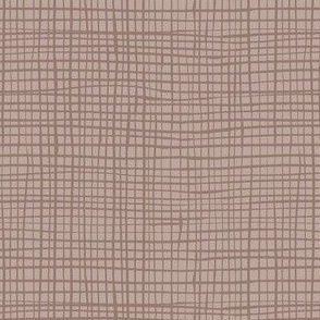 burlap - driftwood brown - woven linen crosshatch pattern in taupe beige