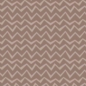 pump up the volume - driftwood - Irregular zigzag stripes in warm taupe