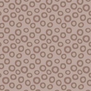 spilled cereal - driftwood - Irregular donut polkadots in soft brown