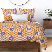 Modern Bold Geometric Starburst Yellow Blue Purple Pattern