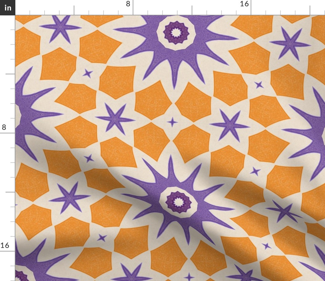 Modern Bold Geometric Starburst Yellow Blue Purple Pattern
