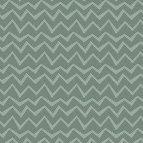 pump up the volume - sea foam - Irregular zigzag stripes in sage green