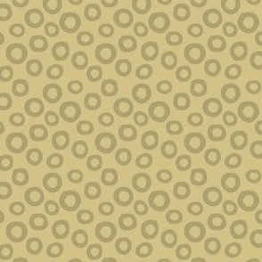 spilled cereal - sea oats - Irregular donut polkadots in dusty yellow