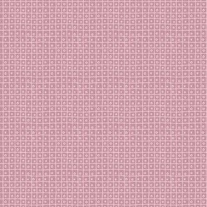 circle in a square - seashell - Small scale irregular grid in soft dusty pink