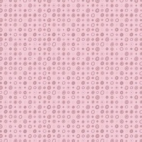 marbles - seashell - Irregular bullseye polkadots in soft pink