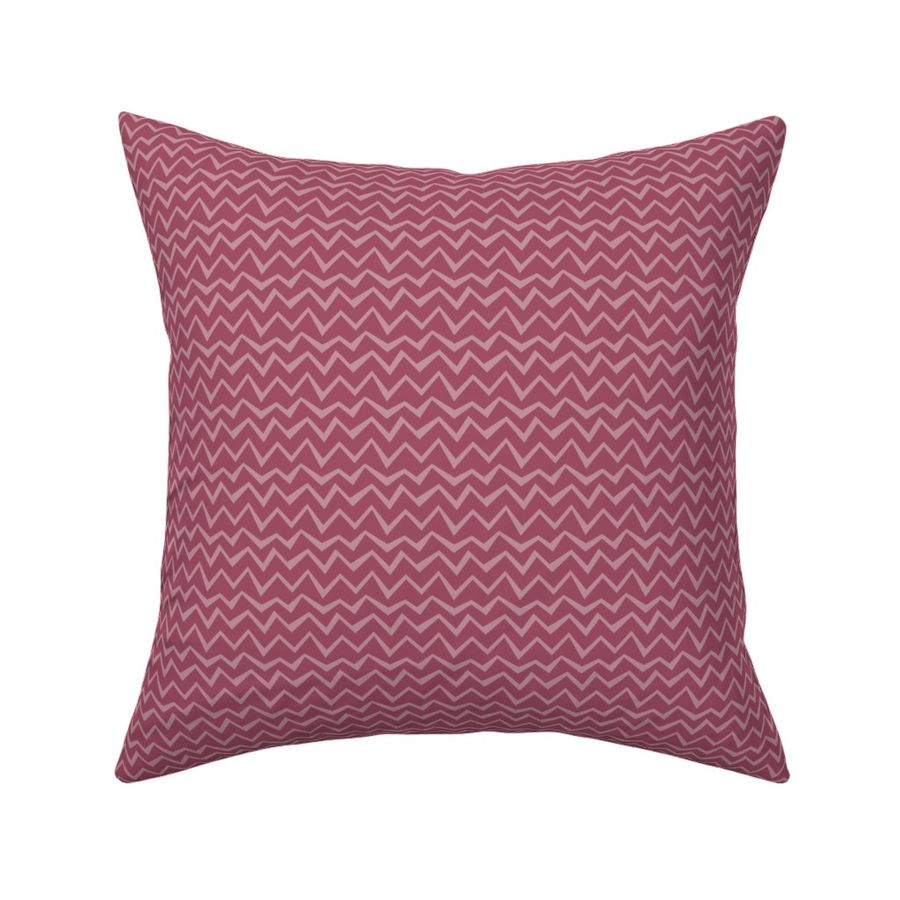 pump up the volume - seashell - Irregular zigzag stripes in warm berry red 