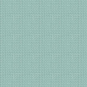 circle in a square - seaweed - Small scale irregular grid in soft blue green