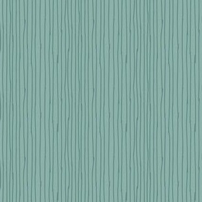 downpour - seaweed - Irregular skinny stripes in soft blue green 