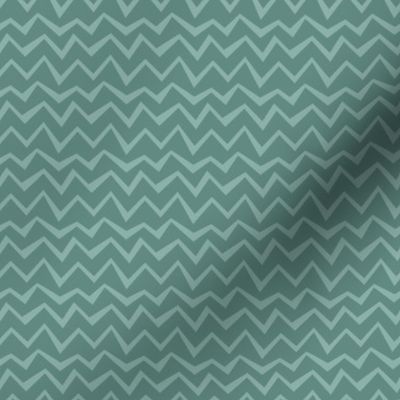 pump up the volume - seaweed - Irregular zigzag stripes in blue green