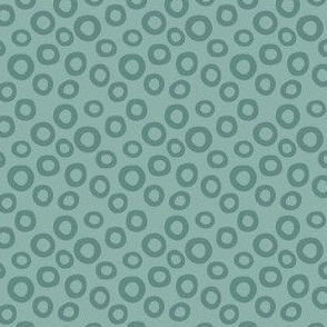 spilled cereal - seaweed - Irregular donut polkadots in dusty blue green