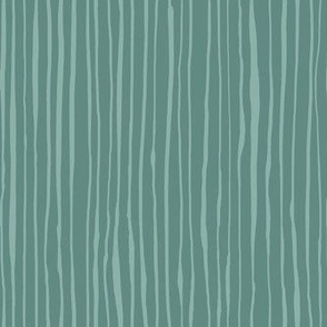 streaky stripes - seaweed - Irregular hand painted stripes in soft blue green