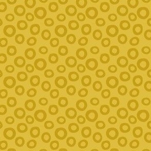 spilled cereal - sunshine - Irregular donut polkadots in golden yellow