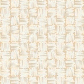 Scribble Checkerboard - Cream on Peachy Beige| Modern Abstract 