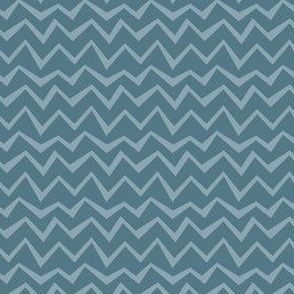 pump up the volume - surf - Irregular zigzag stripes in ocean blue