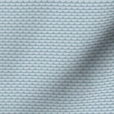 rows of bowls - surf - Irregular scallop stripes in soft blue