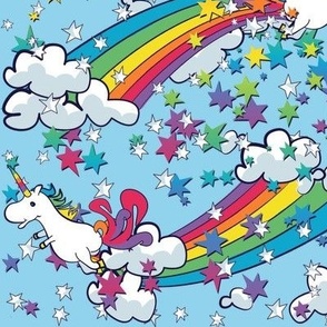 Unicorn Rainbow Farts sky blue