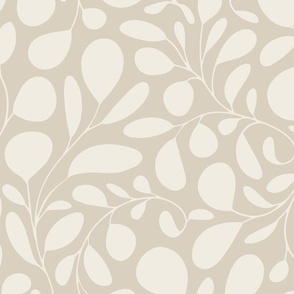 foliage - bone beige_ creamy white 02 - botanical silhouette