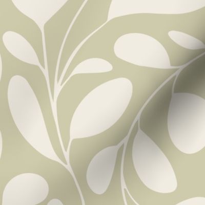 foliage - creamy white_ thistle green 02 - botanical silhouette