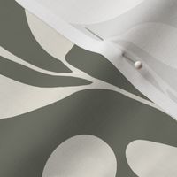 foliage - creamy white_ limed ash green 02 - botanical silhouette