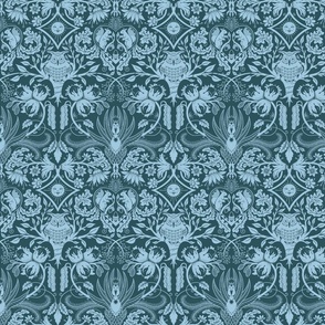 Whimsical Forest on dark teal - medium size