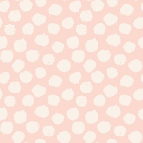 Dotty Roar Dense, white on pale peach (medium) - organic animal print spots