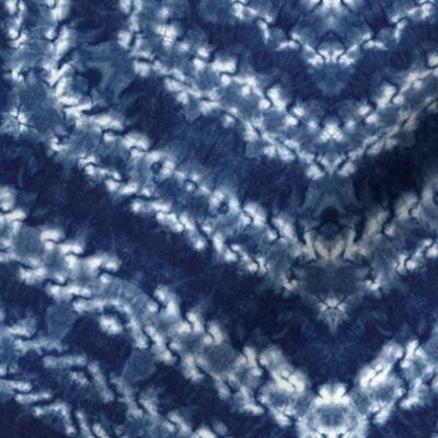 Shibori Tile Pattern - Indigo Dyed Textile Decor 