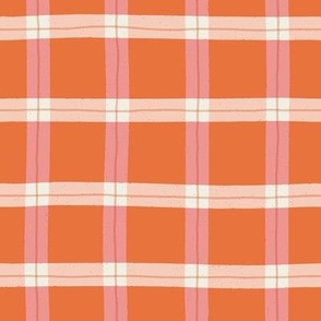 Red and Pink Plaid - Hand Drawn Texture