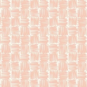 Scribble Checkerboard- Pink on Cream  | Modern Abstract 