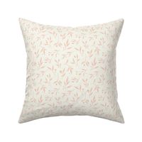 Textured Tossed Branches – Cream, Pink and Red |  Simple Hand Drawn Shapes