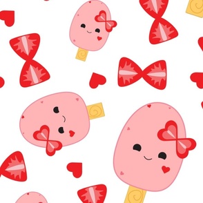 Chibi Pink Popsicle Strawberry Paleta de Fresa