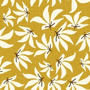 Mustard Abstract Botanical Pattern