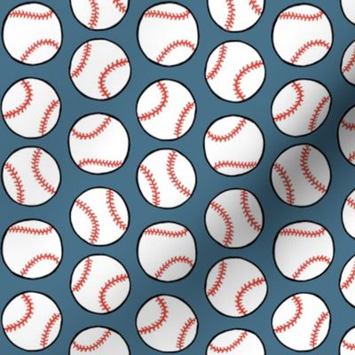 baseballs - dull blue