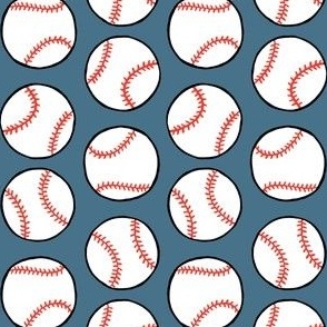 baseballs - dull blue