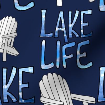 Lake Life (Navy Blue large scale) 