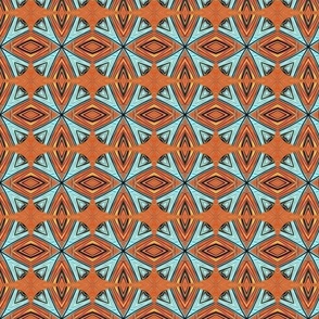 aqua orange - tribal geo