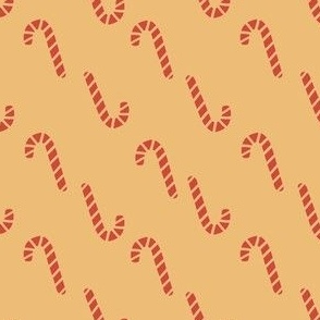 Candy Cane Diagonal - Cozy Christmas - Simple Minimalist Holidays - Mustard Yellow and Red (Medium)