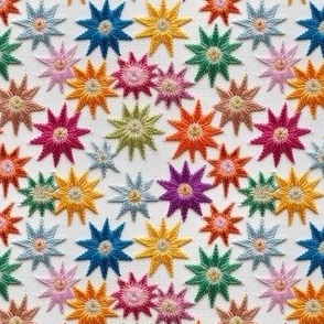 colorful embroidered stars