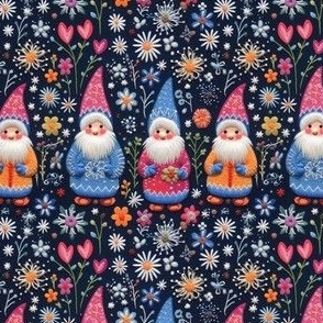 Embroidered Festive Gnomes 
