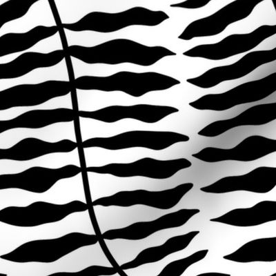 Winding Fern Black on White