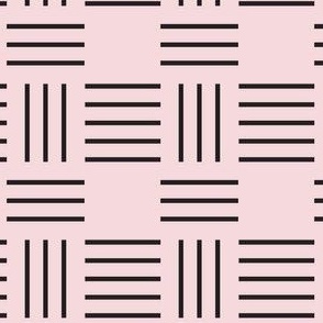 Black stripe design on pink background