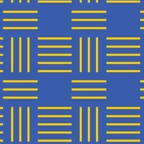Yellow stripe design on blue background