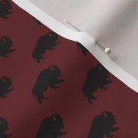 Buffalo Repeat in Wine Brick + Black