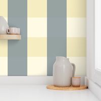 gingham check-yellow, blue-grey and cream  