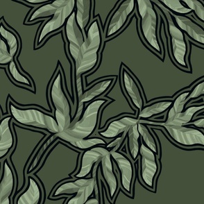 Leafy Canopy (in  Deep Olive Green)