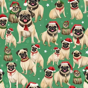 Christmas Dogs Festive Pugs