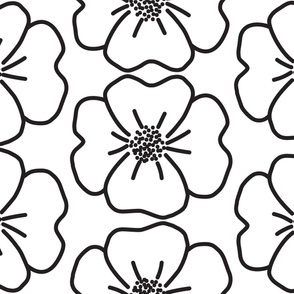 Blooming Print 1 Oversised - Black & White