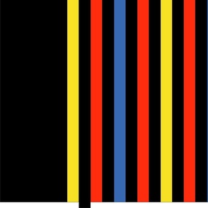 Black Blue Yellow Red 1” Stripe with gap