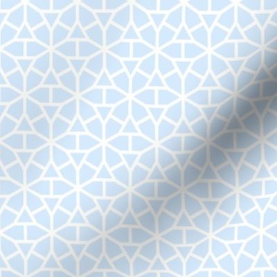 Coastal Blue and White Gentle Geometric Hexagonal Lattice  in Light Azure Blue - Small - Calm Coastal, Beach House, Coastal Grandmother