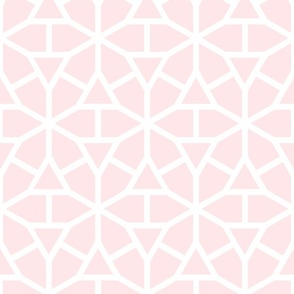 Gentle Coastal Geometric Hexagonal Lattice  in Light Peach Pink and White - Large - Baby Girl Nursery, Powder Room, Bathroom